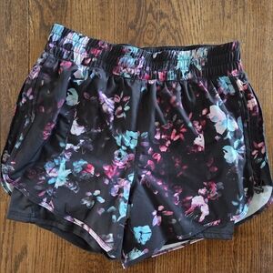 Floral Print Black Avia Running/Athletic Shorts